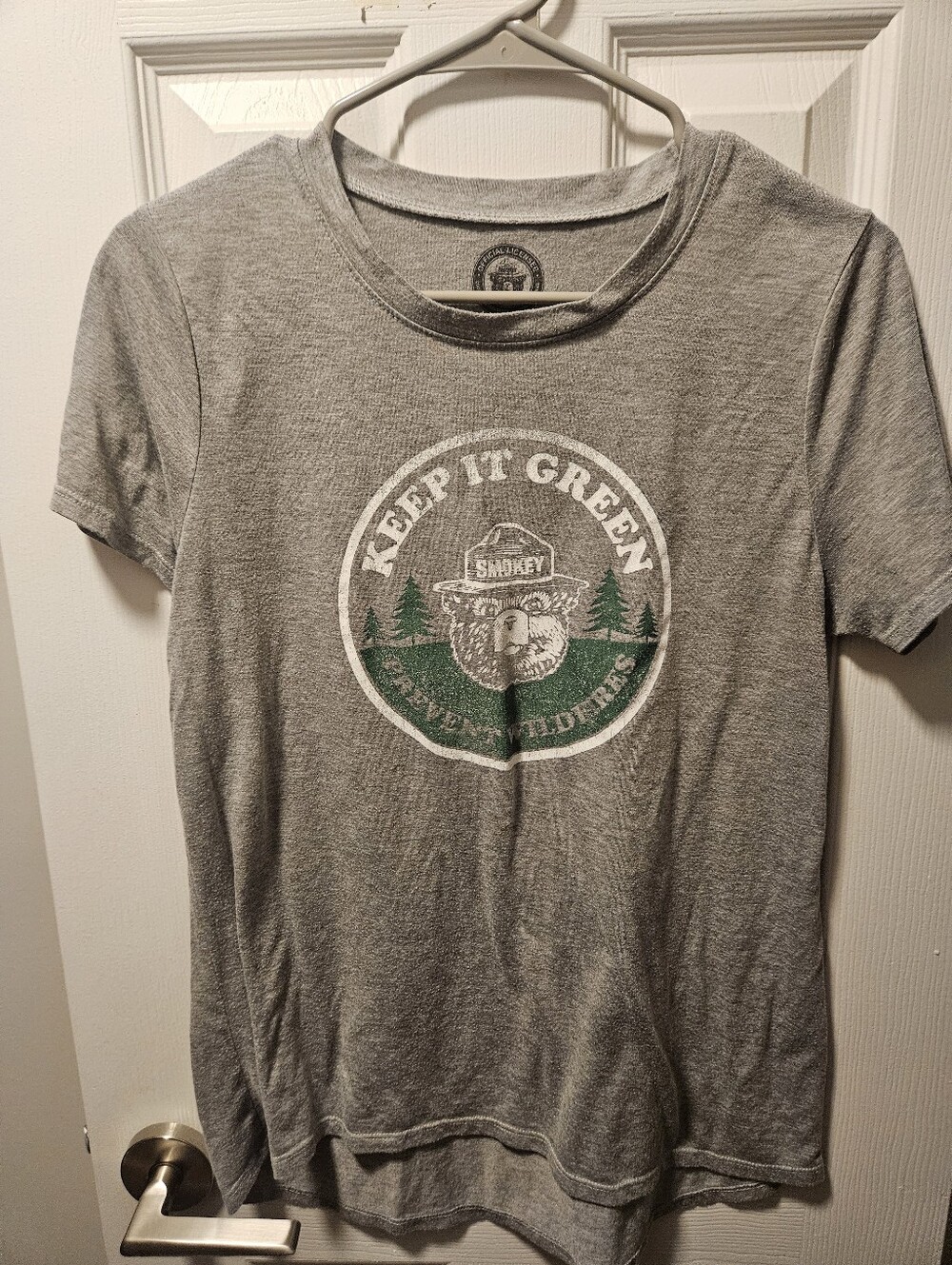 Light Gray Smokey Bear Logo Tee